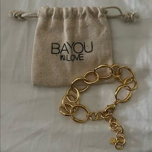 Large, Oval, gold & brass bracelet by Bayou with Love & Rachel Zoe